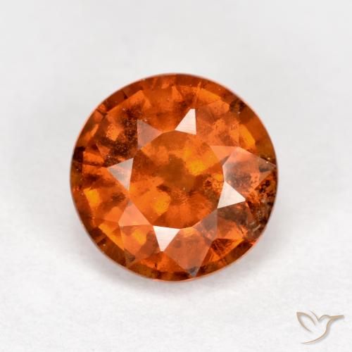 1.37ct Natürlicher Mittelorange Hessonit-Granat, Runden, VS-SI