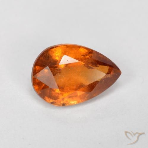 0.82ct Natürlicher Mittelorange Hessonit-Granat, Birnenform, SI, Photo A