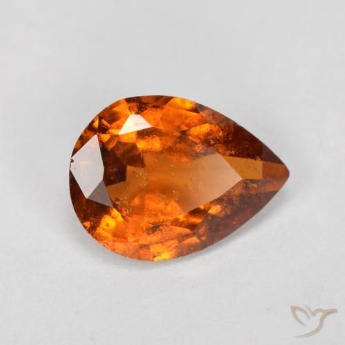 0.92ct Natürlicher Mitteldunkles Orange Hessonit-Granat, Birnenform, SI