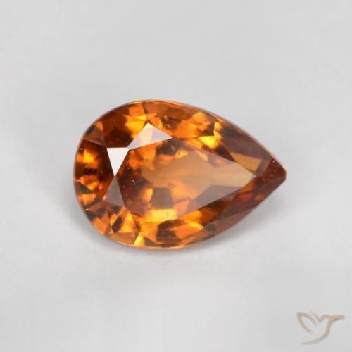 0.83ct Natürlicher tieforange Hessonit-Granat, Birnenform, VS
