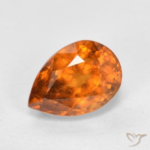 1.11ct Natürlicher Mitteldunkles Orange Hessonit-Granat, Birnenform, VS-SI