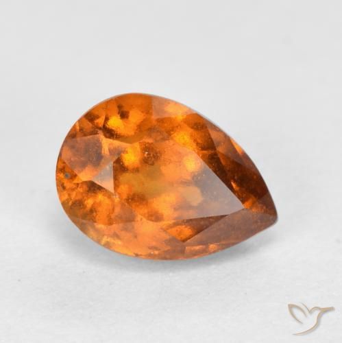 9,17 ctw natürlicher Mitteldunkles Orange Hessonit-Granat, Birnenform, VS-SI
