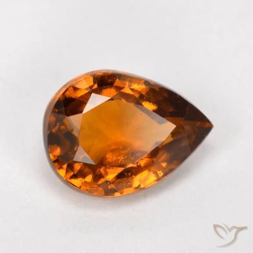 1.11ct Natürlicher tieforange Hessonit-Granat, Birnenform, VS