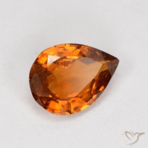 0.79ct Natürlicher tieforange Hessonit-Granat, Birnenform, VS-SI