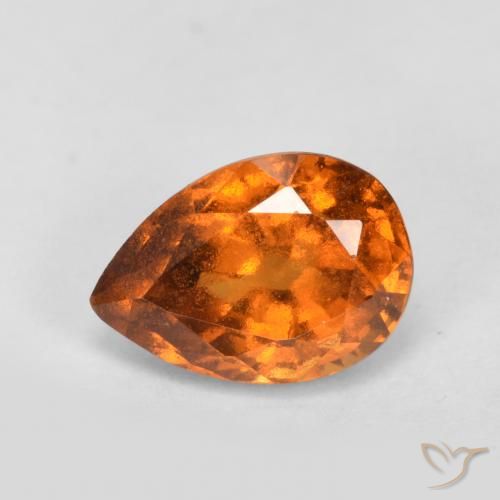 0.98ct Natürlicher Mitteldunkles Orange Hessonit-Granat, Birnenform, VS-SI