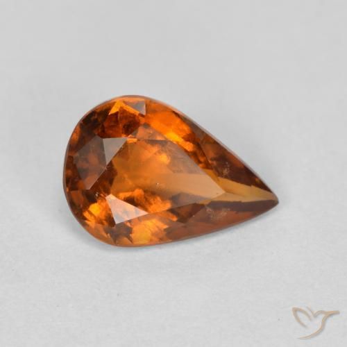9,17 ctw natürlicher rötlich-orange Hessonit-Granat, Birnenform, VS-SI
