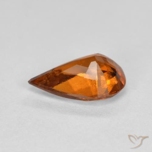 9,17 ctw natürlicher rötlich-orange Hessonit-Granat, Birnenform, VS-SI