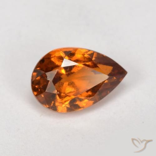 0.81ct Natürlicher tieforange Hessonit-Granat, Birnenform, VS