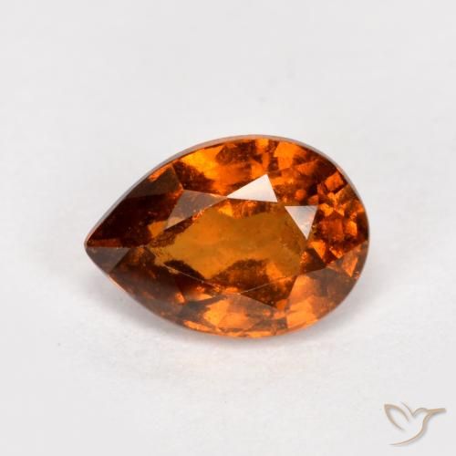 9,17 ctw natürlicher rötlich-orange Hessonit-Granat, Birnenform, VS-SI