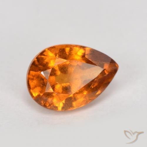 0.91ct Natürlicher Mitteldunkles Orange Hessonit-Granat, Birnenform, VS-SI