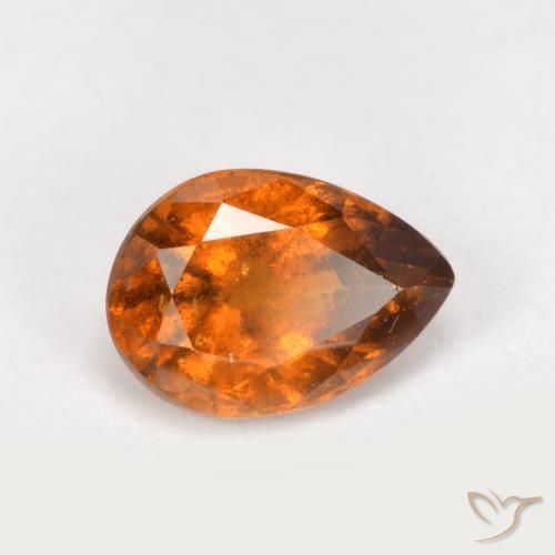 0.84ct Natürlicher Mitteldunkles Orange Hessonit-Granat, Birnenform, SI