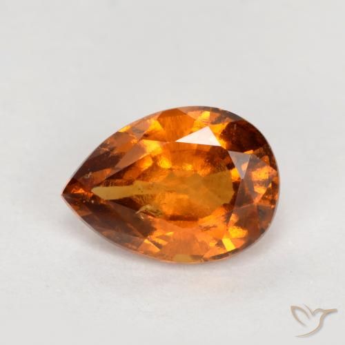 0.82ct Natürlicher tieforange Hessonit-Granat, Birnenform, VS-SI