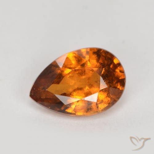 0.79ct Natürlicher tieforange Hessonit-Granat, Birnenform, SI