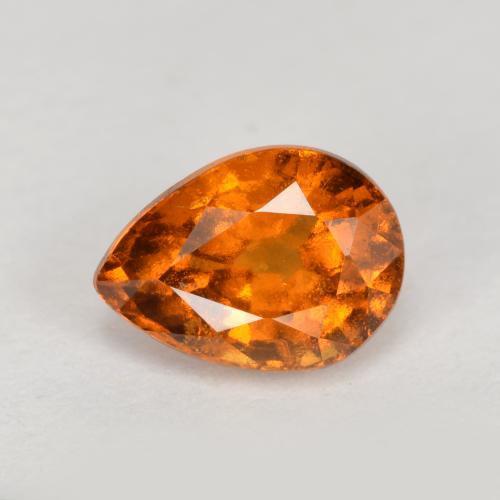 0,90 ctw natürlicher orangefarbener Hessonit, Birnenform, VS-SI