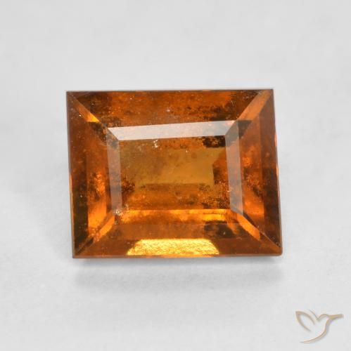 1.58ct Natürlicher tieforange Hessonit-Granat, Baguette, SI