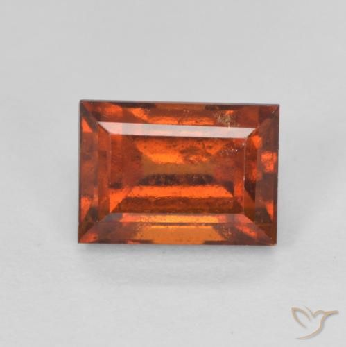 2.13ct Natürlicher Medium Dark-Orange Hessonit-Granat, Baguette, VS-SI