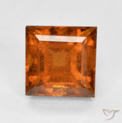 1.59ct Natürlicher tieforange Hessonit-Granat, Quadrat, VS-SI