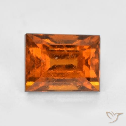 1.29ct Natürlicher tieforange Hessonit-Granat, Baguette, VS