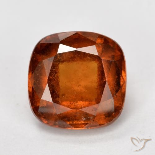 2.16ct Natürlicher Dunkelorange Hessonit-Granat, Kissen, VS-SI