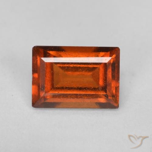 0.93ct Natürlicher tieforange Hessonit-Granat, Baguette, VS