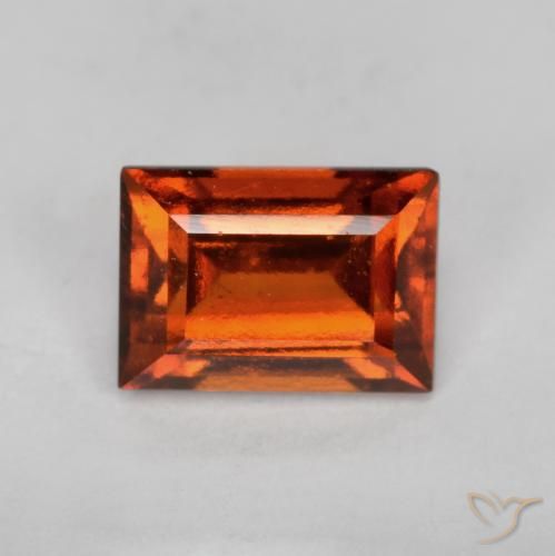 1.07ct Natürlicher tieforange Hessonit-Granat, Baguette, VS