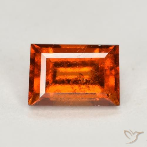 1.09ct Natürlicher rötlich-orange Hessonit-Granat, Baguette, VS