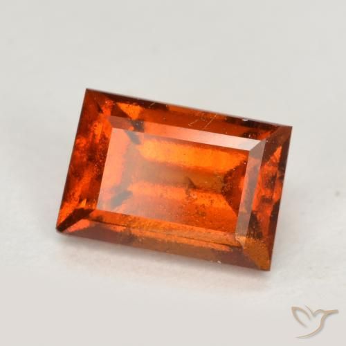 9,17 ctw natürlicher rötlich-orange Hessonit-Granat, Baguette, VS