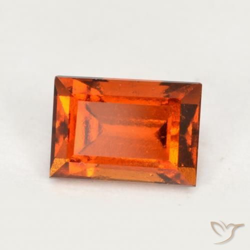 1.10ct Natürlicher Dunkelorange Hessonit-Granat, Baguette, VS