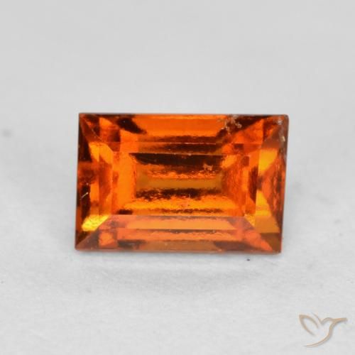 1.02ct Natürlicher rötlich-orange Hessonit-Granat, Baguette, VS