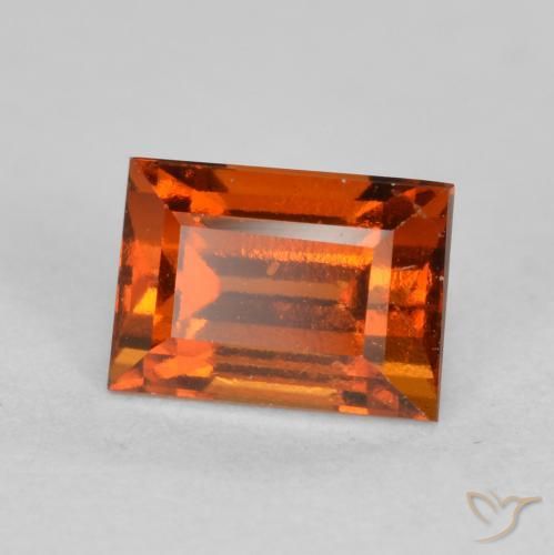 1.05ct Natürlicher tieforange Hessonit-Granat, Baguette, VS