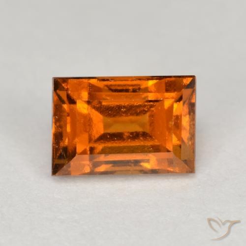 1.14ct Natürlicher Mitteldunkles Orange Hessonit-Granat, Baguette, VS