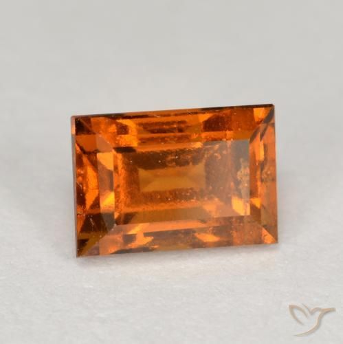 9,17 ctw natürlicher Mitteldunkles Orange Hessonit-Granat, Baguette, VS
