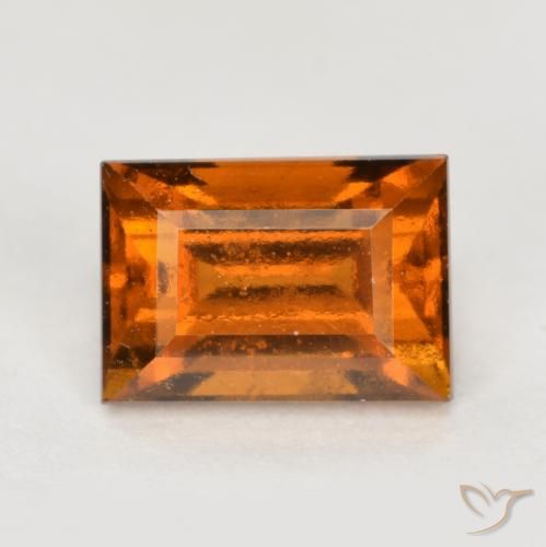 1.36ct Natürlicher Mitteldunkles Orange Hessonit-Granat, Baguette, VS