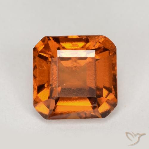 1.33ct Natürlicher tieforange Hessonit-Granat, Smaragdschliff, VS-SI