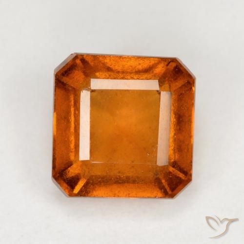1.60ct Natürlicher tieforange Hessonit-Granat, Smaragdschliff, VS-SI