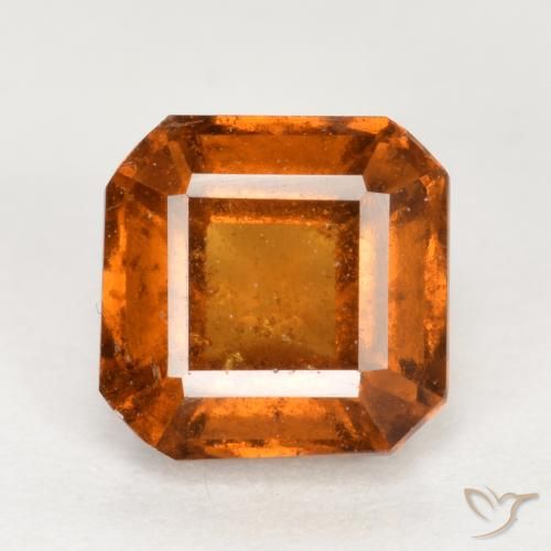 1.58ct Natürlicher Mitteldunkles Orange Hessonit-Granat, Smaragdschliff, VS-SI