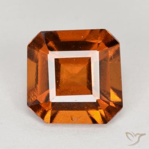 1.51ct Natürlicher tieforange Hessonit-Granat, Smaragdschliff, VS