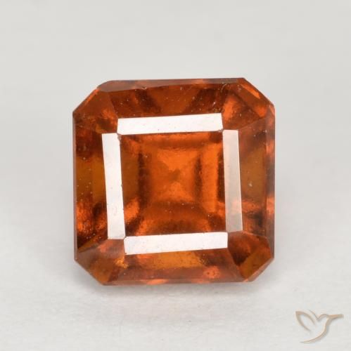 1.51ct Natürlicher Mitteldunkles Orange Hessonit-Granat, Smaragdschliff, VS