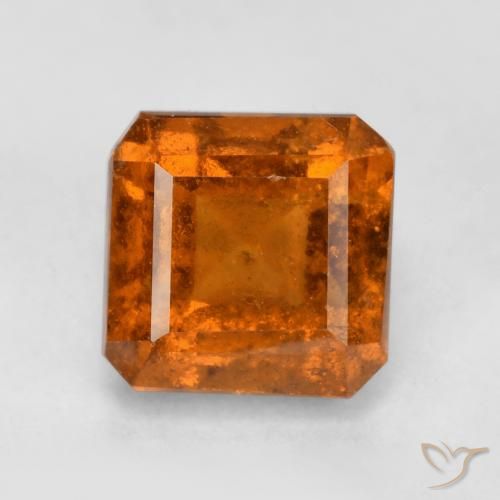 1.39ct Natürlicher tieforange Hessonit-Granat, Smaragdschliff, SI