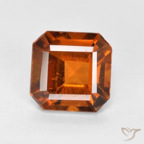 1.65ct Natürlicher tieforange Hessonit-Granat, Smaragdschliff, VS