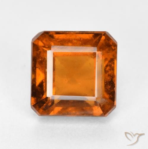 1.66ct Natürlicher Mitteldunkles Orange Hessonit-Granat, Smaragdschliff, VS-SI