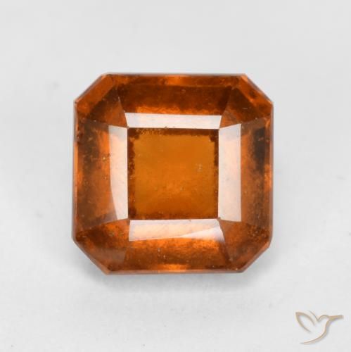 1.40ct Natürlicher Mitteldunkles Orange Hessonit-Granat, Smaragdschliff, VS-SI