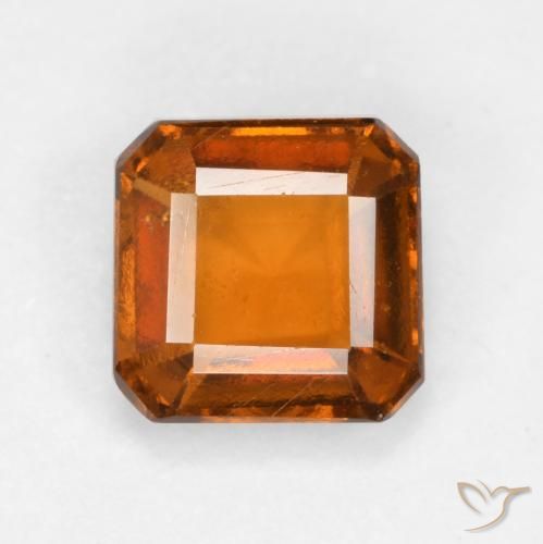 1.25ct Natürlicher Mitteldunkles Orange Hessonit-Granat, Smaragdschliff, VS