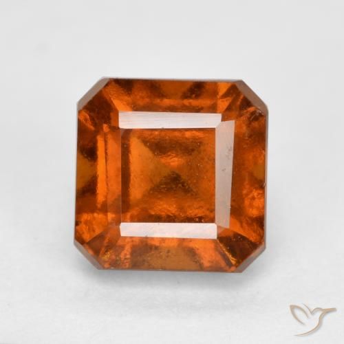 2.17ct Natürlicher Mitteldunkles Orange Hessonit-Granat, Smaragdschliff, VS-SI