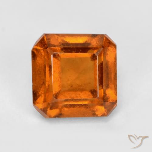 1.51ct Natürlicher tieforange Hessonit-Granat, Smaragdschliff, VS-SI