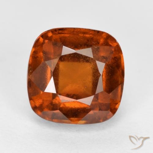2.34ct Natürlicher rötlich-orange Hessonit-Granat, Kissen, VS-SI