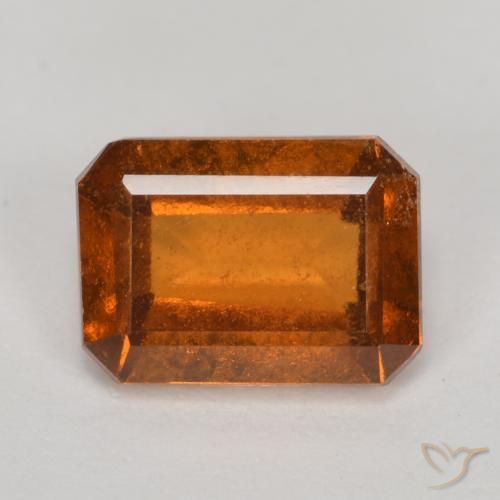 1.50ct Natürlicher Mitteldunkles Orange Hessonit-Granat, Smaragdschliff, VS-SI