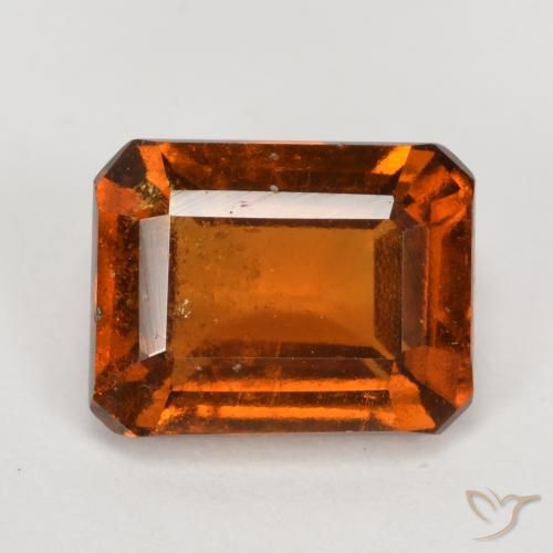 2.30ct Natürlicher tieforange Hessonit-Granat, Smaragdschliff, VS-SI