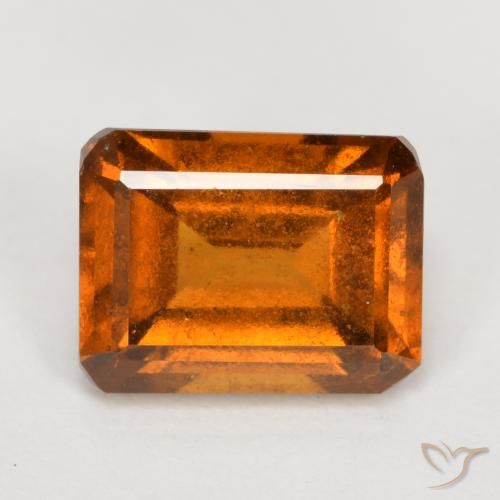 2.13ct Natürlicher Mittelorange Hessonit-Granat, Smaragdschliff, VS-SI