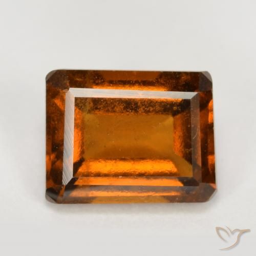 2.12ct Natürlicher tieforange Hessonit-Granat, Smaragdschliff, VS